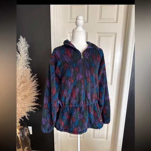 Vintage 1990s Patagonia Leaf Multicolor Zip Synchilla Fleece 
USA size 14/Large - Picture 2 of 12